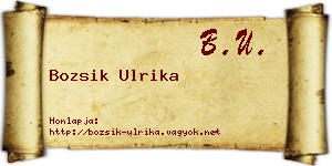 Bozsik Ulrika névjegykártya